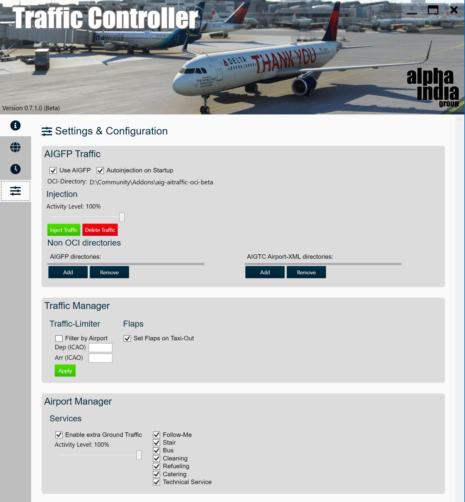 AIGTech Traffic Controller Settings